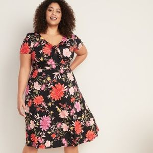 Old Navy Fit&Flare Jersey Knot Tie Dress NWT